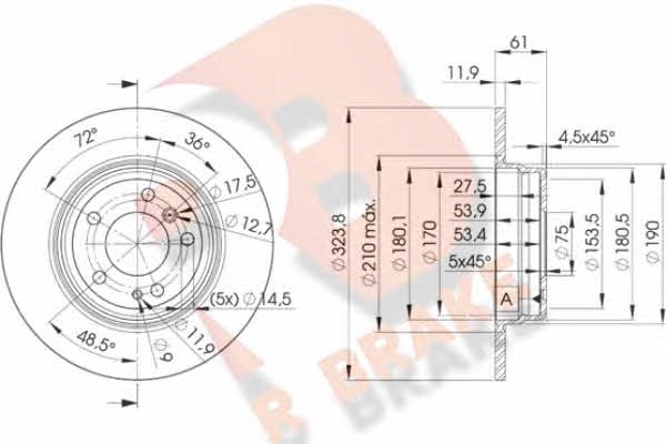 R Brake 78RBD29900 Rear brake disc, non-ventilated 78RBD29900: Buy near me at 2407.PL in Poland at an Affordable price!
