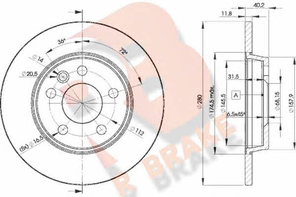 R Brake 78RBD23111 Rear brake disc, non-ventilated 78RBD23111: Buy near me in Poland at 2407.PL - Good price!