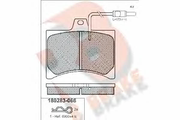 R Brake RB0283-066 Гальмівні колодки, комплект RB0283066: Приваблива ціна - Купити у Польщі на 2407.PL!