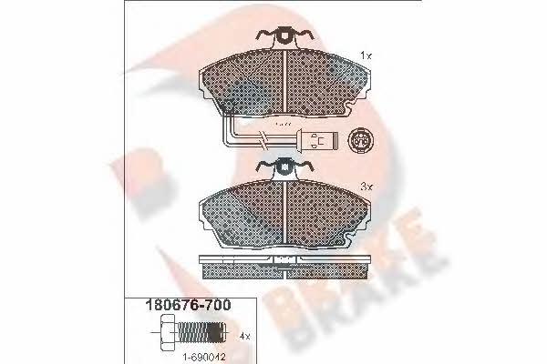 R Brake RB0676-700 Brake Pad Set, disc brake RB0676700: Buy near me in Poland at 2407.PL - Good price!