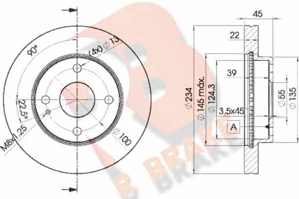 R Brake 78RBD23255 Тормозной диск передний вентилируемый 78RBD23255: Отличная цена - Купить в Польше на 2407.PL!