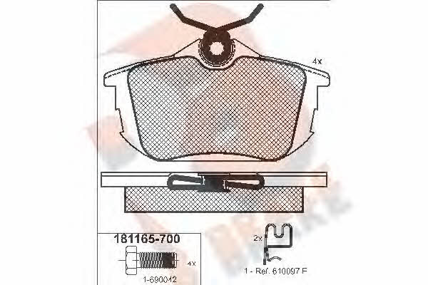 R Brake RB1165-700 Klocki hamulcowe, zestaw RB1165700: Dobra cena w Polsce na 2407.PL - Kup Teraz!