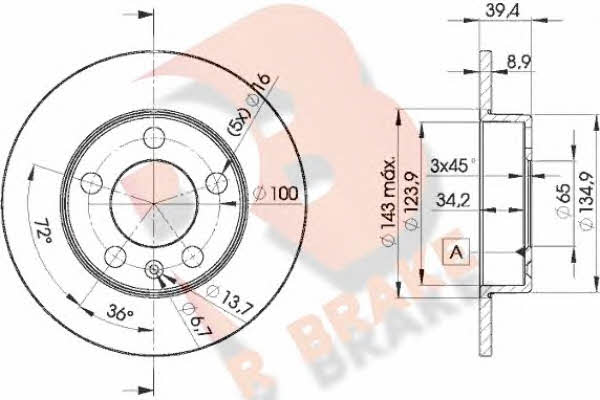 R Brake 78RBD25601 Тормозной диск задний невентилируемый 78RBD25601: Отличная цена - Купить в Польше на 2407.PL!