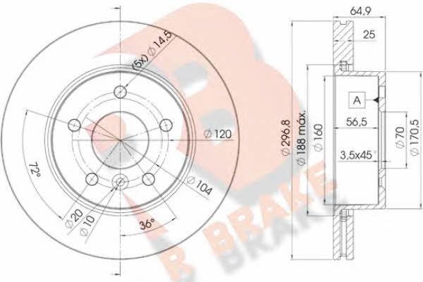 R Brake 78RBD22817 Wentylowana przednia tarcza hamulcowa 78RBD22817: Dobra cena w Polsce na 2407.PL - Kup Teraz!