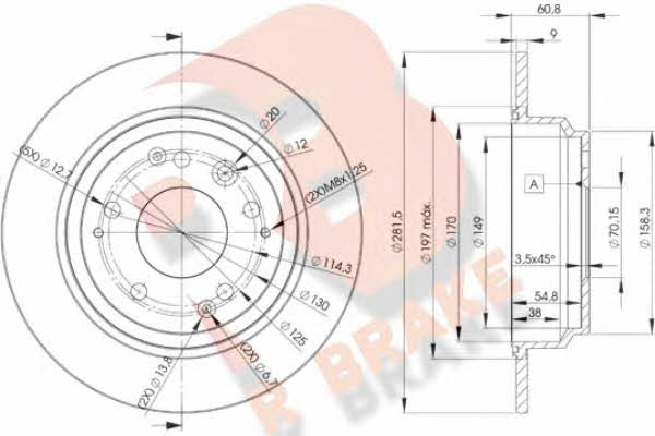 R Brake 78RBD22469 Тормозной диск задний невентилируемый 78RBD22469: Отличная цена - Купить в Польше на 2407.PL!