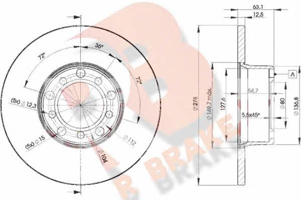 R Brake 78RBD22780 Unventilated front brake disc 78RBD22780: Buy near me in Poland at 2407.PL - Good price!