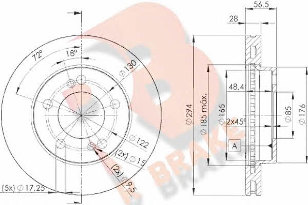 R Brake 78RBD28674 Brake disc 78RBD28674: Buy near me in Poland at 2407.PL - Good price!