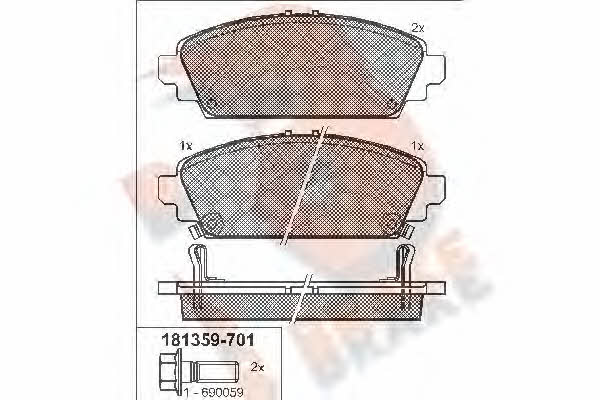 R Brake RB1359-701 Гальмівні колодки, комплект RB1359701: Приваблива ціна - Купити у Польщі на 2407.PL!