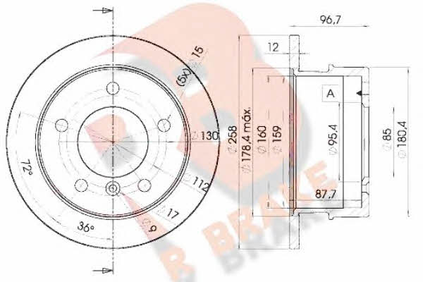 R Brake 78RBD10184 Tarcza hamulcowa tylna, niewentylowana 78RBD10184: Dobra cena w Polsce na 2407.PL - Kup Teraz!