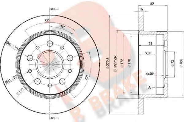R Brake 78RBD13806 Rear brake disc, non-ventilated 78RBD13806: Buy near me at 2407.PL in Poland at an Affordable price!