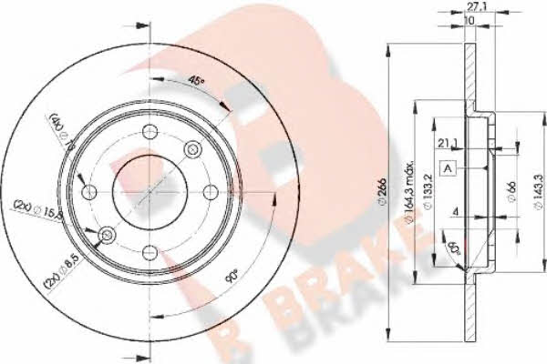 R Brake 78RBD24688 Unventilated front brake disc 78RBD24688: Buy near me in Poland at 2407.PL - Good price!