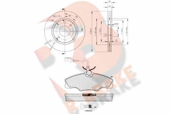 R Brake 3R11079406 Front ventilated brake discs with pads, set 3R11079406: Buy near me in Poland at 2407.PL - Good price!