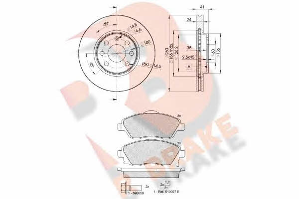 R Brake 3R15269000 Front ventilated brake discs with pads, set 3R15269000: Buy near me in Poland at 2407.PL - Good price!
