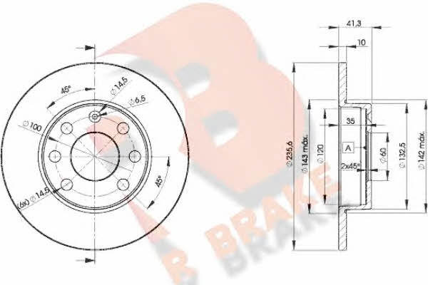 R Brake 78RBD26193 Unventilated front brake disc 78RBD26193: Buy near me in Poland at 2407.PL - Good price!
