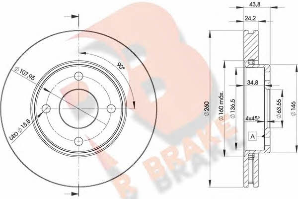 R Brake 78RBD25950 Тормозной диск передний вентилируемый 78RBD25950: Отличная цена - Купить в Польше на 2407.PL!