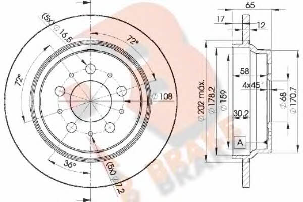 R Brake 78RBD11674 Rear brake disc, non-ventilated 78RBD11674: Buy near me in Poland at 2407.PL - Good price!