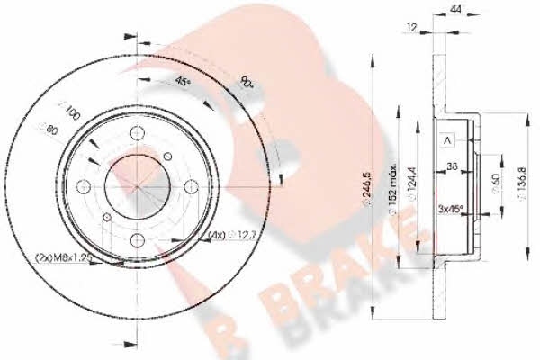 R Brake 78RBD20711 Unventilated front brake disc 78RBD20711: Buy near me in Poland at 2407.PL - Good price!