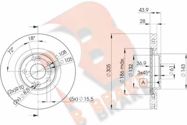 R Brake 78RBD26673 Wentylowana przednia tarcza hamulcowa 78RBD26673: Dobra cena w Polsce na 2407.PL - Kup Teraz!