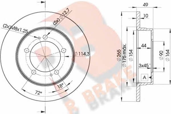 R Brake 78RBD29284 Тормозной диск задний невентилируемый 78RBD29284: Отличная цена - Купить в Польше на 2407.PL!