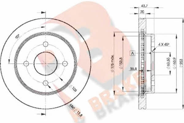 R Brake 78RBD26786 Rear ventilated brake disc 78RBD26786: Buy near me at 2407.PL in Poland at an Affordable price!