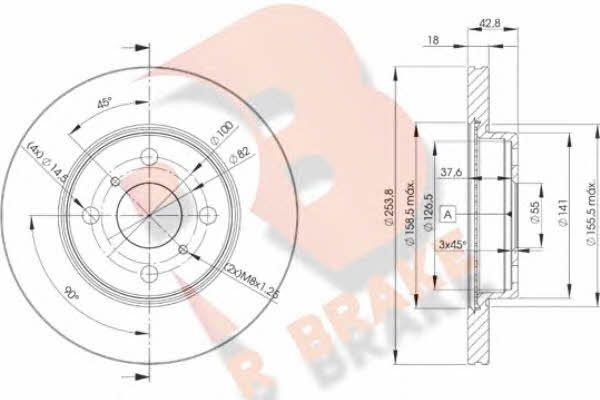 R Brake 78RBD21608 Front brake disc ventilated 78RBD21608: Buy near me at 2407.PL in Poland at an Affordable price!