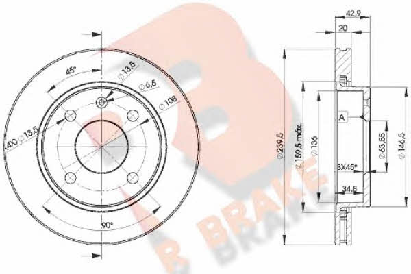 R Brake 78RBD21064 Front brake disc ventilated 78RBD21064: Buy near me at 2407.PL in Poland at an Affordable price!