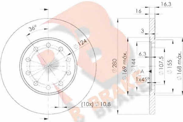 R Brake 78RBD25631 Brake disc 78RBD25631: Buy near me in Poland at 2407.PL - Good price!