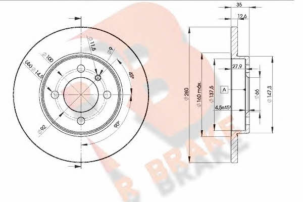 R Brake 78RBD24747 Unbelüftete Bremsscheibe vorne 78RBD24747: Kaufen Sie zu einem guten Preis in Polen bei 2407.PL!