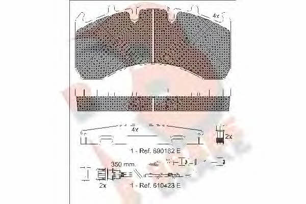 R Brake RB1842-122 Brake Pad Set, disc brake RB1842122: Buy near me in Poland at 2407.PL - Good price!