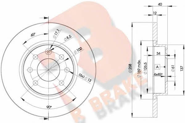 R Brake 78RBD22947 Unventilated front brake disc 78RBD22947: Buy near me in Poland at 2407.PL - Good price!