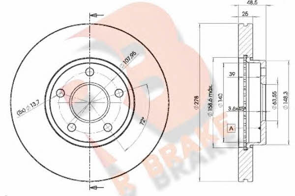 R Brake 78RBD23963 Wentylowana przednia tarcza hamulcowa 78RBD23963: Dobra cena w Polsce na 2407.PL - Kup Teraz!