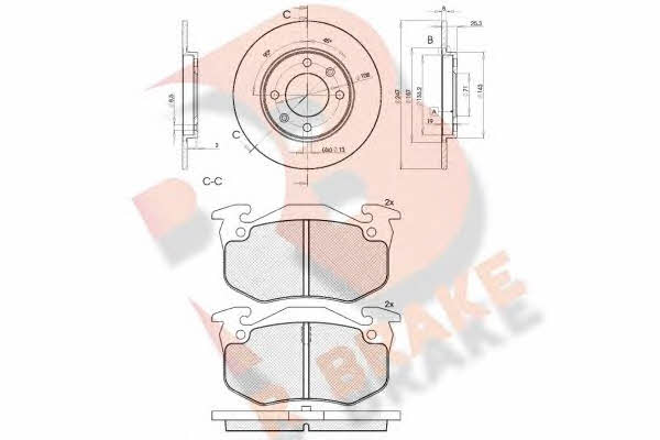 R Brake 3R06494247 Brake discs with pads rear non-ventilated, set 3R06494247: Buy near me in Poland at 2407.PL - Good price!