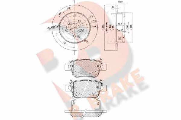 R Brake 3R16880503 Tarcze hamulcowe z klockami, komplet 3R16880503: Dobra cena w Polsce na 2407.PL - Kup Teraz!