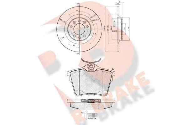 R Brake 3R16584609 Brake discs with pads rear non-ventilated, set 3R16584609: Buy near me at 2407.PL in Poland at an Affordable price!